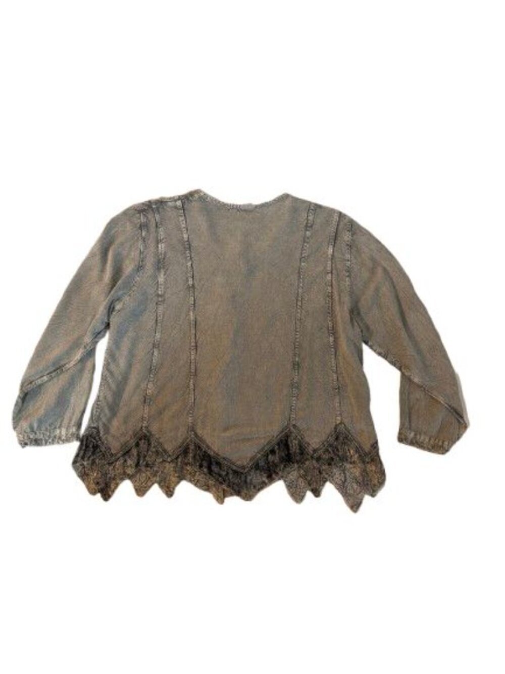 Boho Embroidered 100% Rayon Blouse Free Size Excellent Condition. - Picture 2 of 8